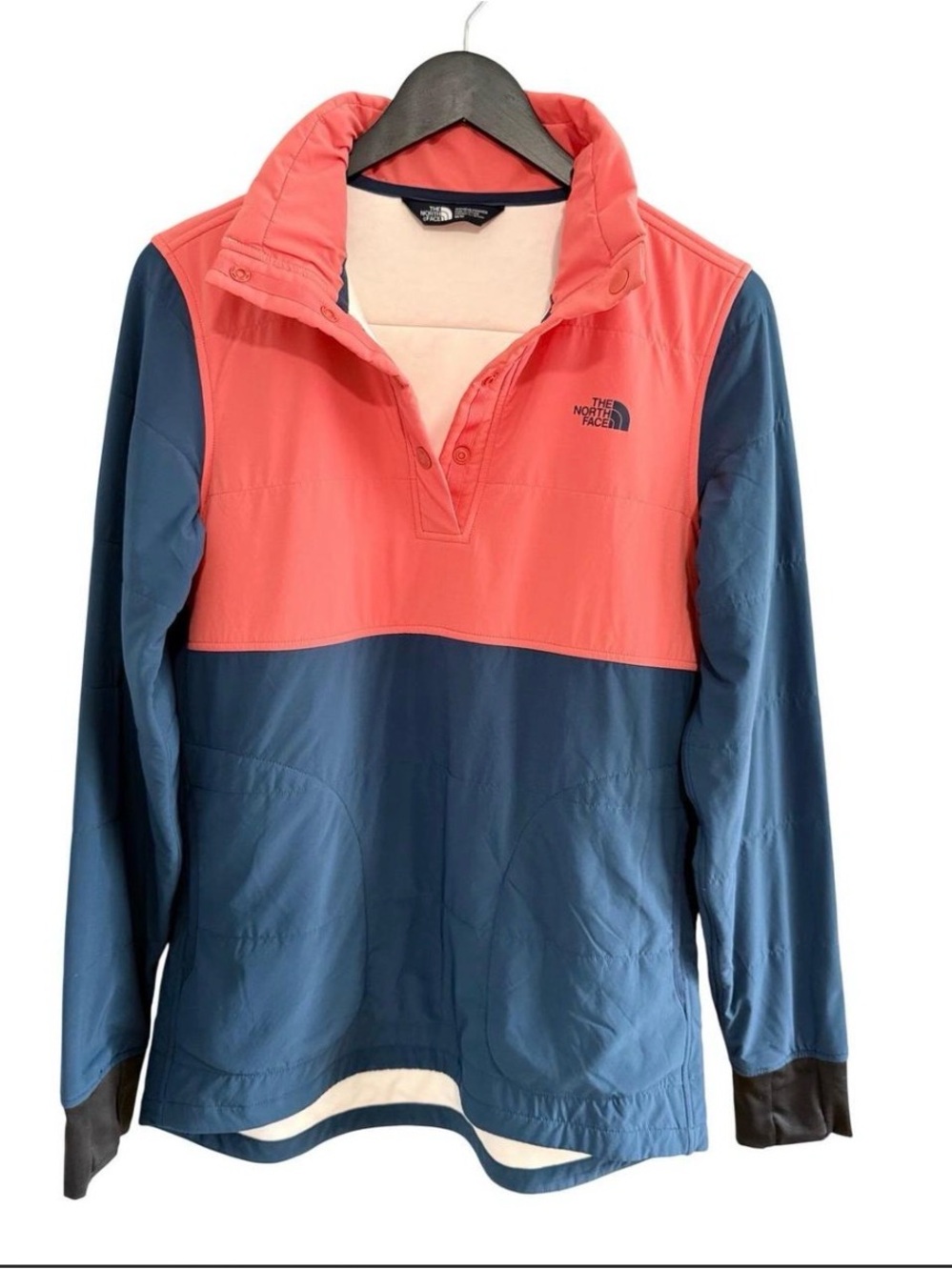 The North Face Women's Coral and Navy Pullover Ski Jacket
